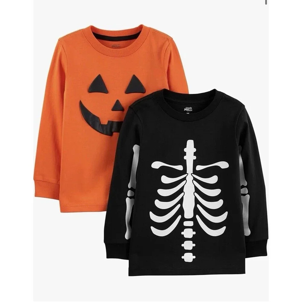 Carter's Simple Joy Long-sleeve Halloween Tees 6-9 Months - NWT